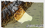 Physical 3D Map of Peng Xian, darken