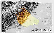 Physical 3D Map of Peng Xian, desaturated