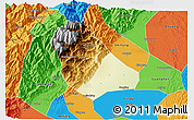 Physical 3D Map of Peng Xian, political outside