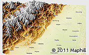 Physical 3D Map of Peng Xian