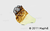 Physical 3D Map of Peng Xian, single color outside