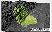 Satellite 3D Map of Peng Xian, darken, desaturated