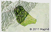 Satellite 3D Map of Peng Xian, lighten