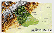 Satellite 3D Map of Peng Xian, physical outside