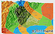 Satellite 3D Map of Peng Xian, political outside