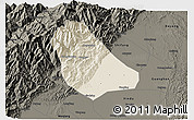 Shaded Relief 3D Map of Peng Xian, darken