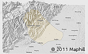 Shaded Relief 3D Map of Peng Xian, desaturated
