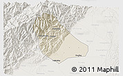 Shaded Relief 3D Map of Peng Xian, lighten