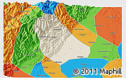 Shaded Relief 3D Map of Peng Xian, political outside