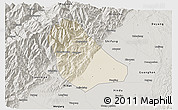 Shaded Relief 3D Map of Peng Xian, semi-desaturated