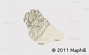 Shaded Relief 3D Map of Peng Xian, single color outside