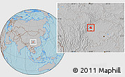 Gray Location Map of Peng Xian, hill shading