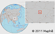 Gray Location Map of Peng Xian