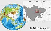 Physical Location Map of Peng Xian, highlighted country, highlighted parent region