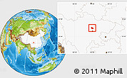 Physical Location Map of Peng Xian, highlighted country