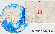Shaded Relief Location Map of Peng Xian