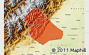 Political Map of Peng Xian, physical outside