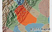 Political Map of Peng Xian, semi-desaturated