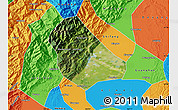 Satellite Map of Peng Xian, political outside