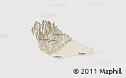 Shaded Relief Panoramic Map of Peng Xian, cropped outside