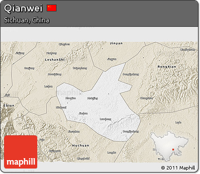 Classic Style 3D Map of Qianwei