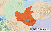 Political 3D Map of Qianwei, lighten