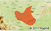 Political 3D Map of Qianwei, physical outside