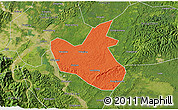 Political 3D Map of Qianwei, satellite outside