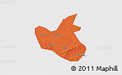 Political 3D Map of Qianwei, single color outside