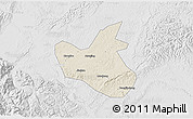 Shaded Relief 3D Map of Qianwei, lighten, desaturated