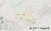 Shaded Relief 3D Map of Qianwei, lighten, semi-desaturated