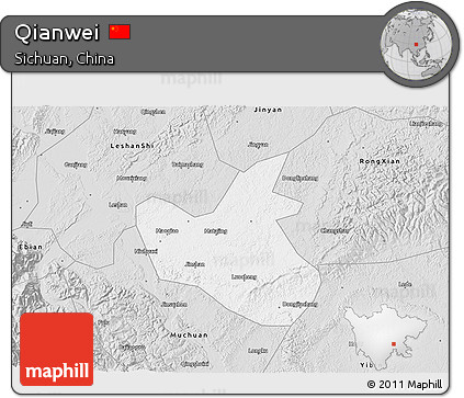 Silver Style 3D Map of Qianwei