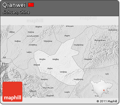 Silver Style 3D Map of Qianwei