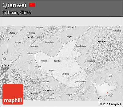 Silver Style 3D Map of Qianwei