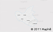 Silver Style 3D Map of Qianwei, single color outside