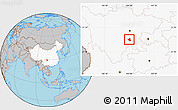 Gray Location Map of Qianwei, highlighted country