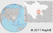 Gray Location Map of Qianwei, highlighted parent region