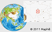 Physical Location Map of Qianwei, highlighted country