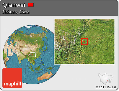Satellite Location Map of Qianwei