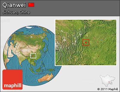 Satellite Location Map of Qianwei