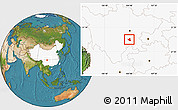 Satellite Location Map of Qianwei, highlighted country