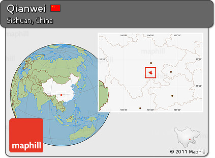 Savanna Style Location Map of Qianwei, highlighted country