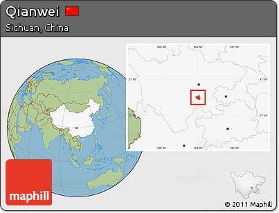 Savanna Style Location Map of Qianwei, highlighted country