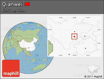 Savanna Style Location Map of Qianwei, highlighted country