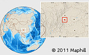 Shaded Relief Location Map of Qianwei
