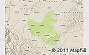 Physical Map of Qianwei, shaded relief outside