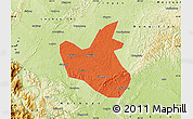 Political Map of Qianwei, physical outside