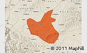 Political Map of Qianwei, shaded relief outside