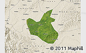Satellite Map of Qianwei, shaded relief outside