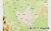 Shaded Relief Map of Qianwei, physical outside